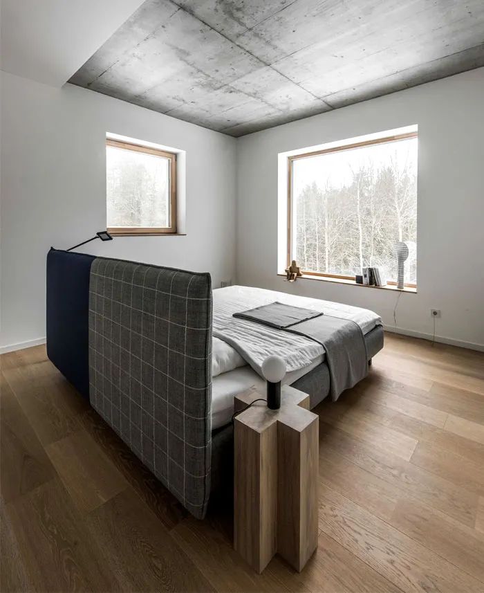 Gray Bedroom with Wood Accents